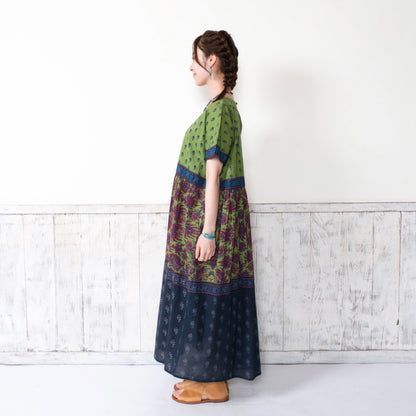 Cotton Two-Tone Print Dress