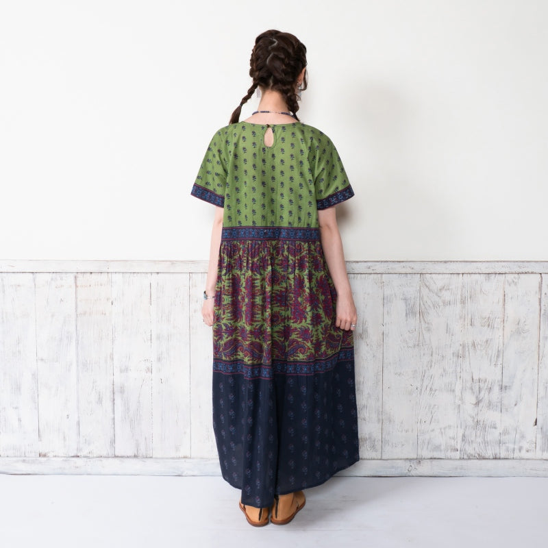 Cotton Two-Tone Print Dress