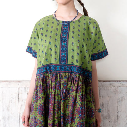 Cotton Two-Tone Print Dress