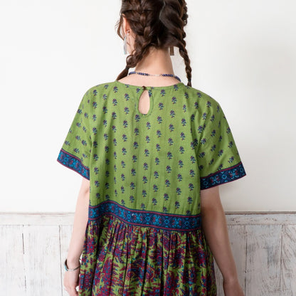Cotton Two-Tone Print Dress