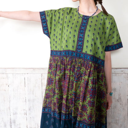 Cotton Two-Tone Print Dress