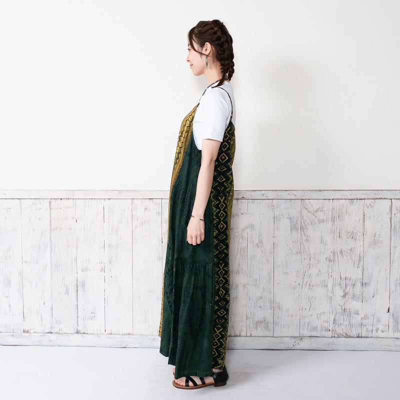 Rayon Mix Printed Side Tiered Camisole Dress