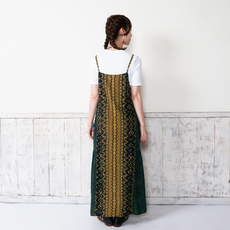 Rayon Mix Printed Side Tiered Camisole Dress
