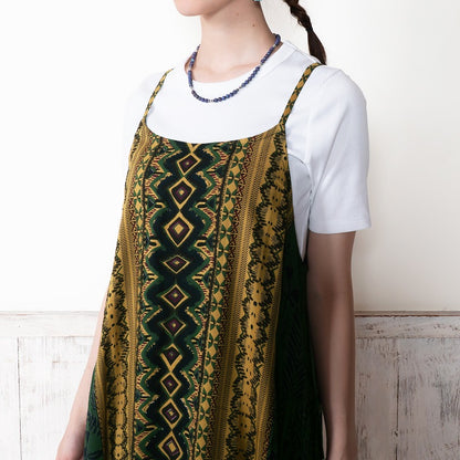 Rayon Mix Printed Side Tiered Camisole Dress