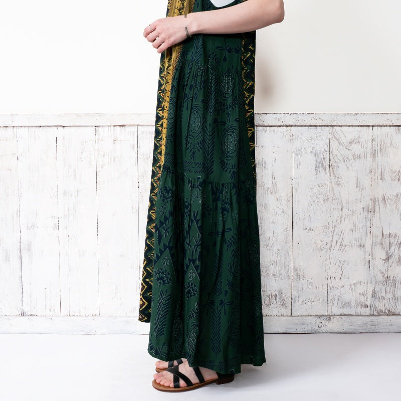 Rayon Mix Printed Side Tiered Camisole Dress