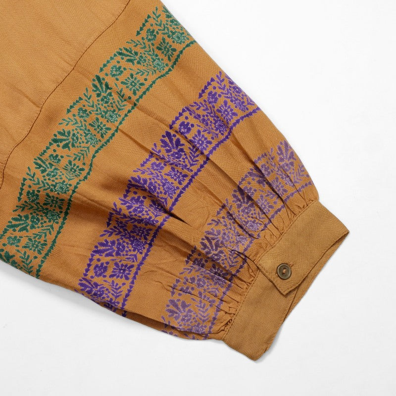 Rayon Stripe Print and Triangular Embroidery Dress