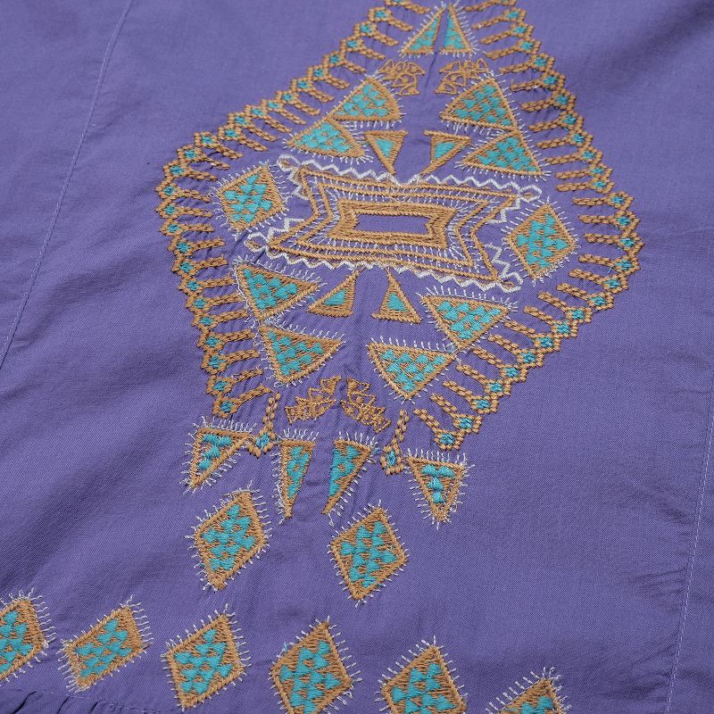 Cotton Rhombus Embroidery Dress