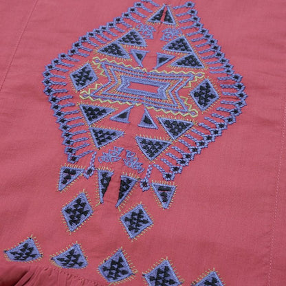 Cotton Rhombus Embroidery Dress
