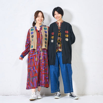 Cotton Line Print Pullover