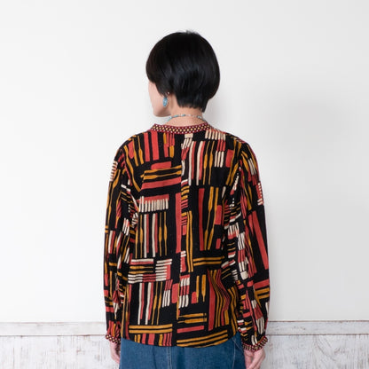 Cotton Line Print Pullover