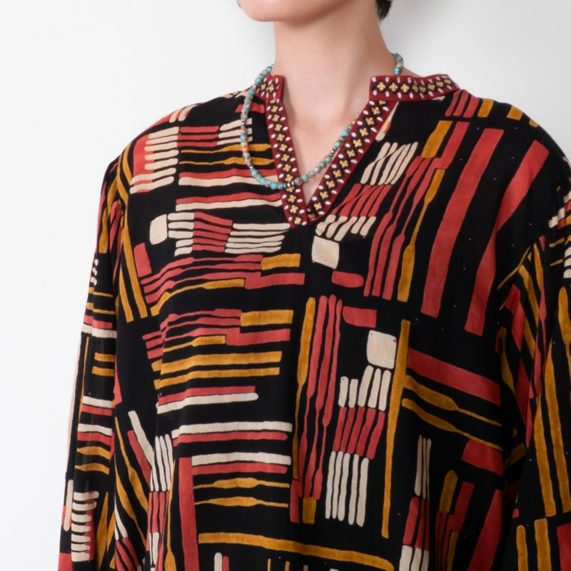 Cotton Line Print Pullover