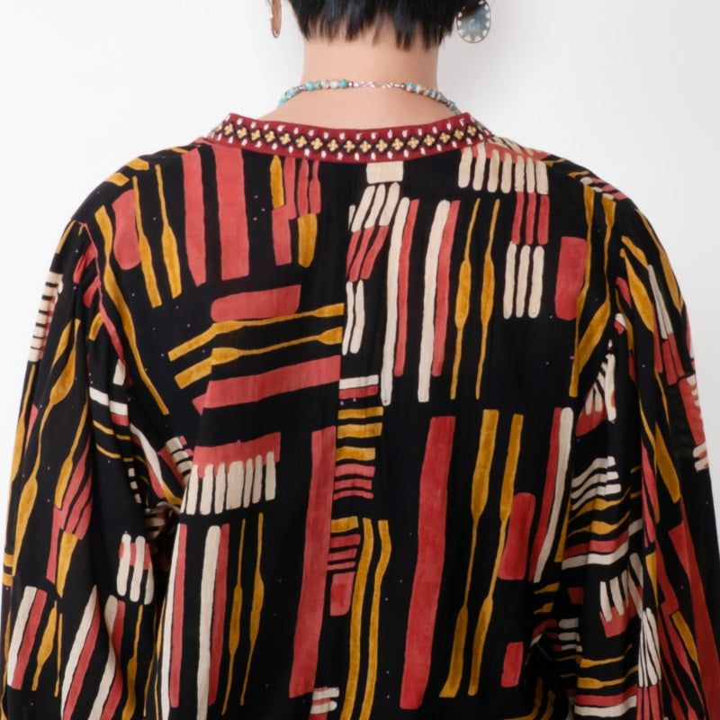Cotton Line Print Pullover