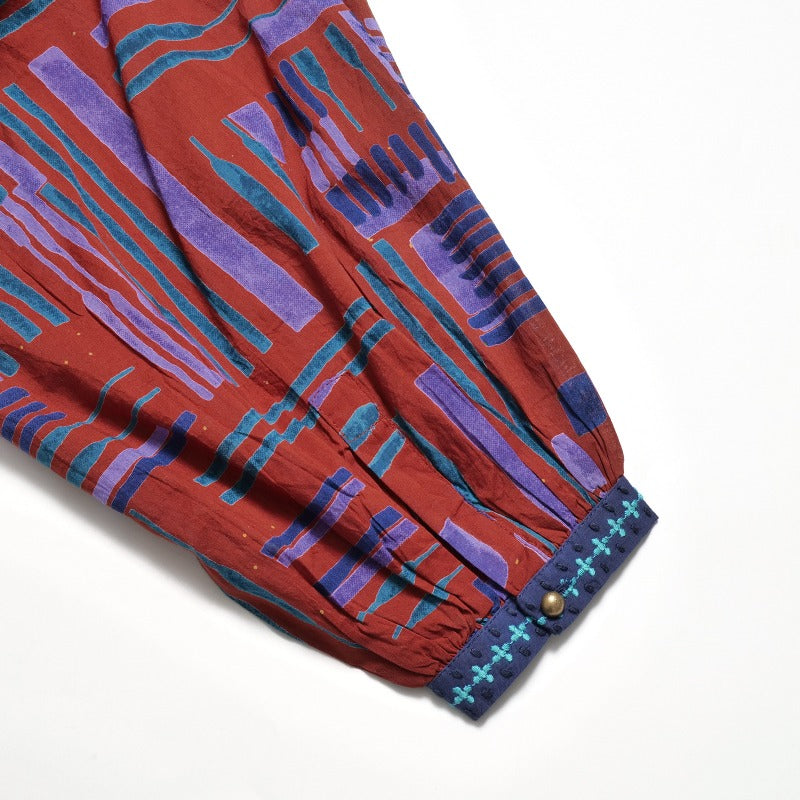 Cotton Line Print Pullover
