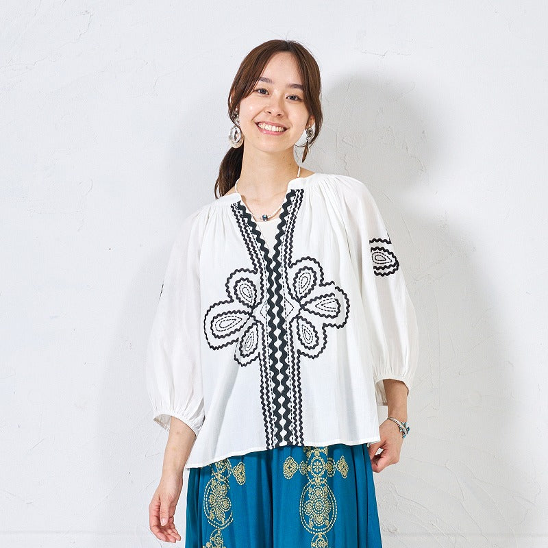 Cord Embroidered Pullover