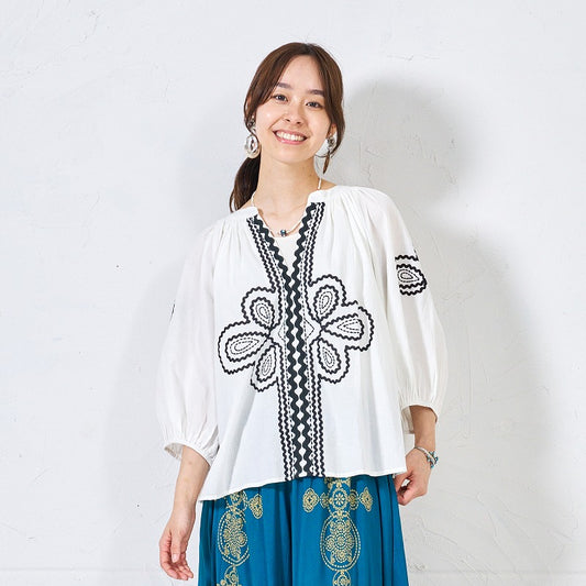 Cord Embroidered Pullover
