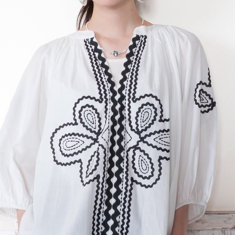 Cord Embroidered Pullover