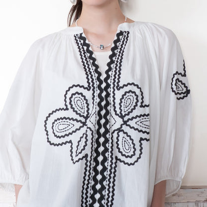 Cord Embroidered Pullover