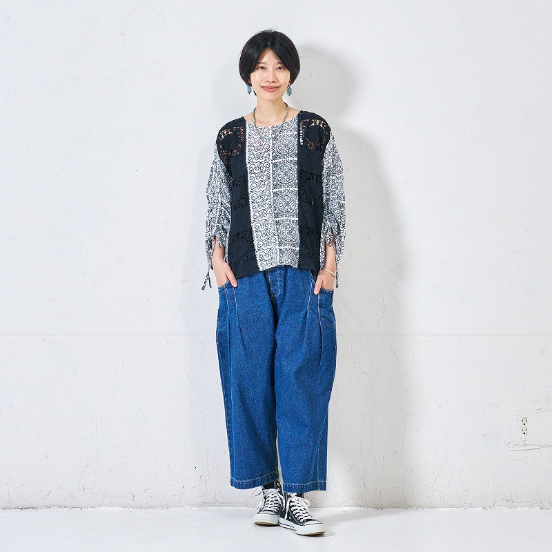 Rayon Lace Print Pullover