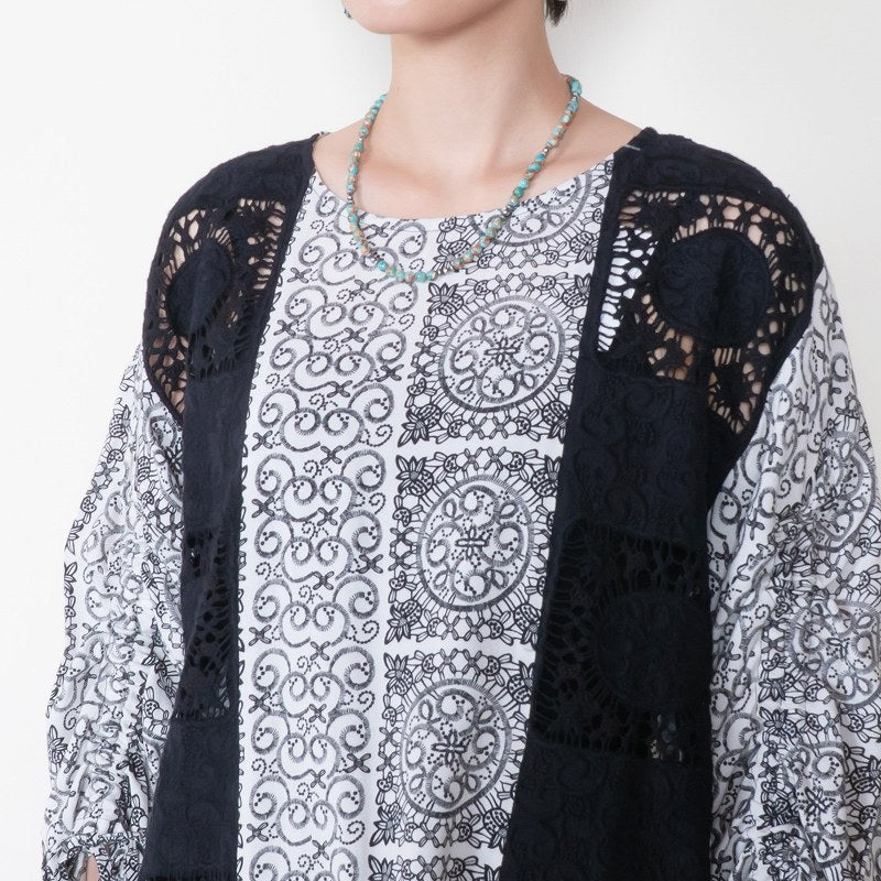 Rayon Lace Print Pullover