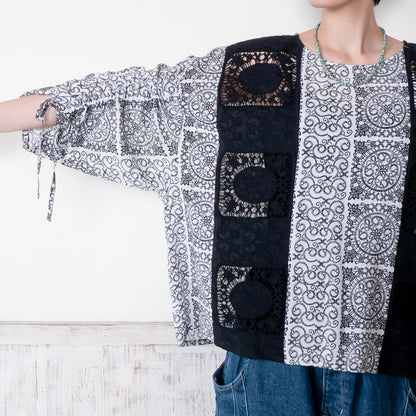 Rayon Lace Print Pullover