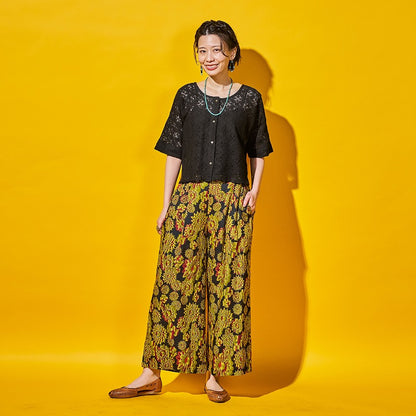 Cotton Flower Lace 2-Way Pullover