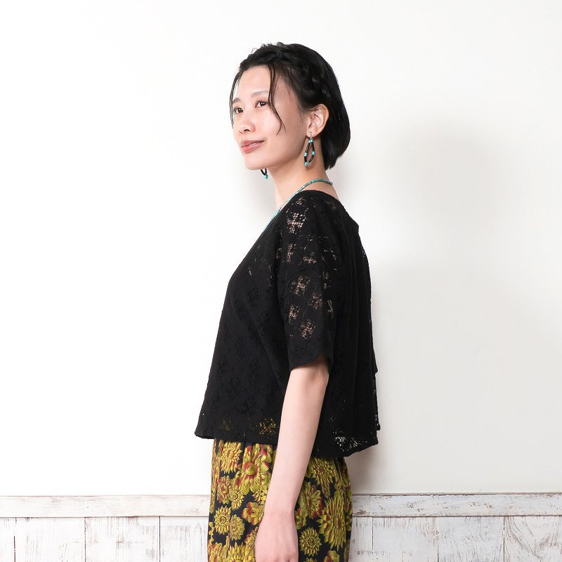 Cotton Flower Lace 2-Way Pullover