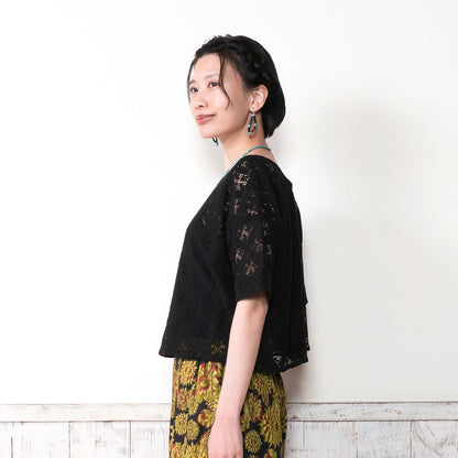 Cotton Flower Lace 2-Way Pullover