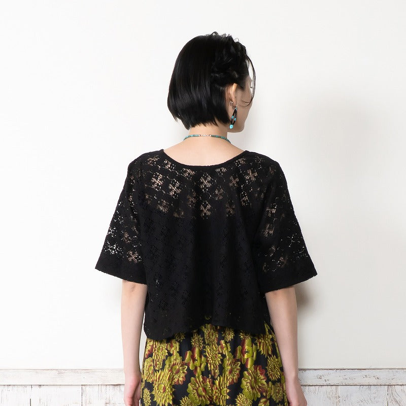 Cotton Flower Lace 2-Way Pullover