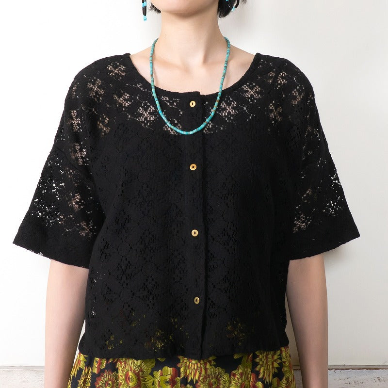 Cotton Flower Lace 2-Way Pullover