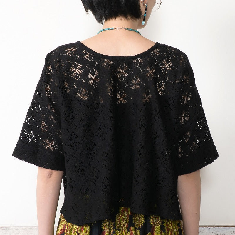 Cotton Flower Lace 2-Way Pullover