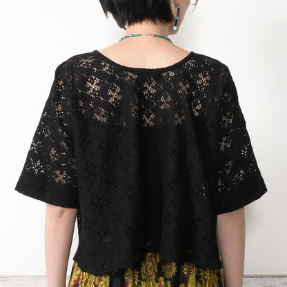 Cotton Flower Lace 2-Way Pullover