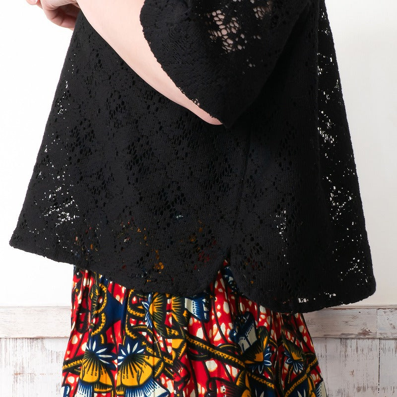 Cotton Flower Lace 2-Way Pullover