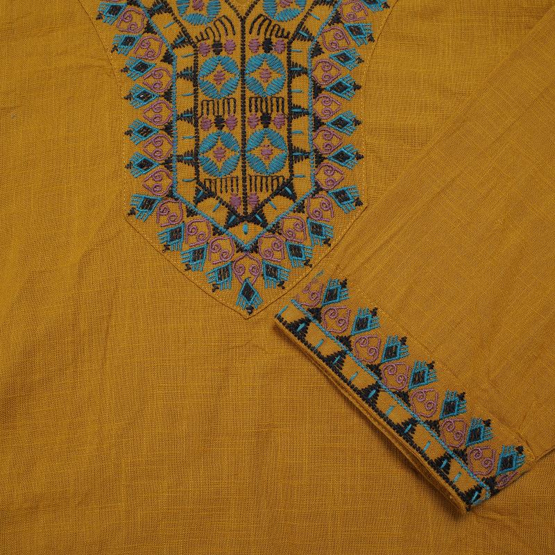 Cotton Geometric Embroidery Wide Pullover