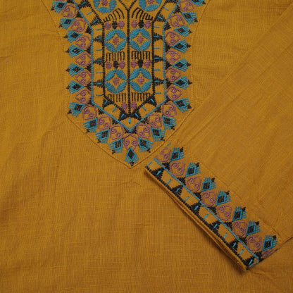 Cotton Geometric Embroidery Wide Pullover
