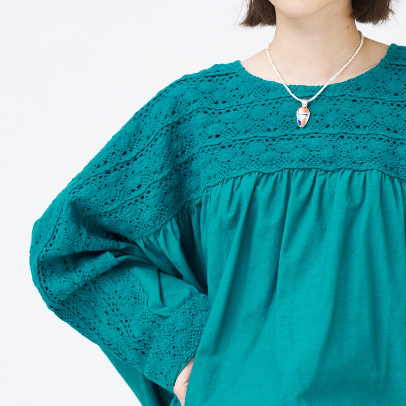 Cotton Solid & Lace Pullover