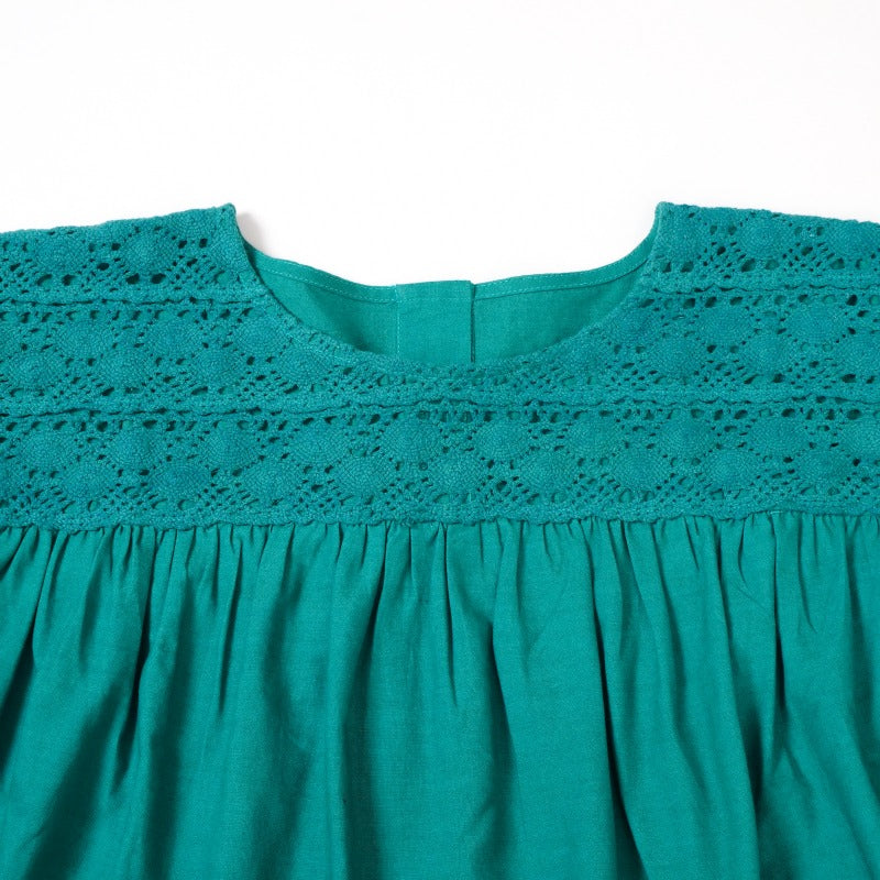 Cotton Solid & Lace Pullover