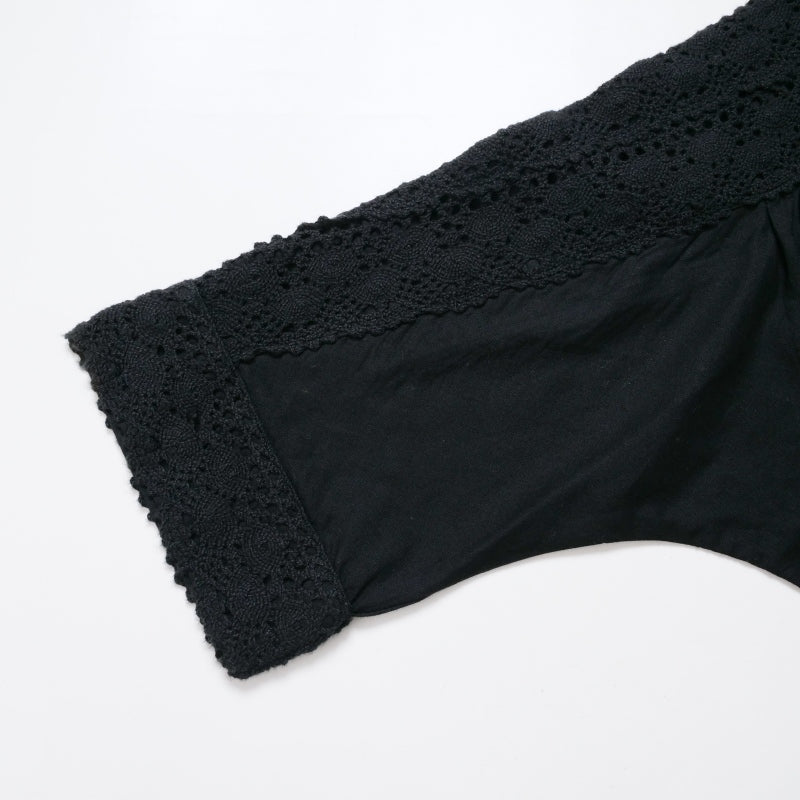 Cotton Solid & Lace Pullover