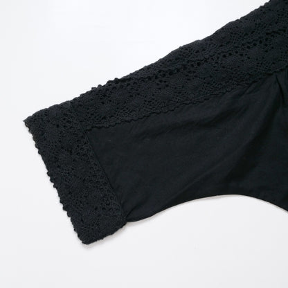 Cotton Solid & Lace Pullover