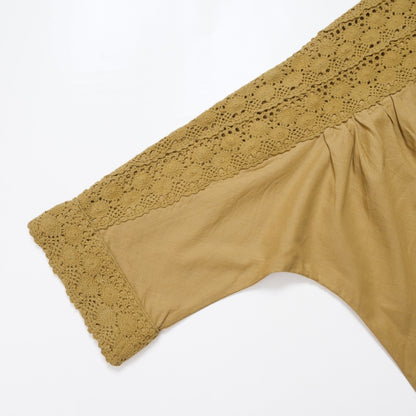 Cotton Solid & Lace Pullover