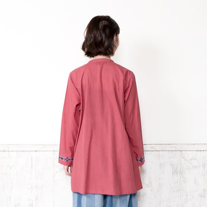 Cotton Rhombus Embroidery Pullover