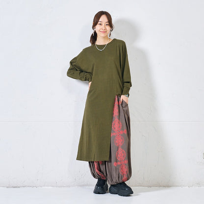 Rayon Oriental Print Balloon Pants