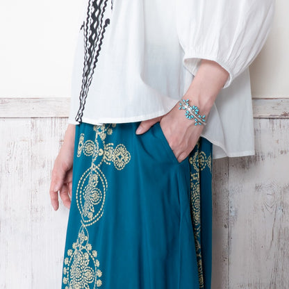 Rayon Oriental Print Balloon Pants