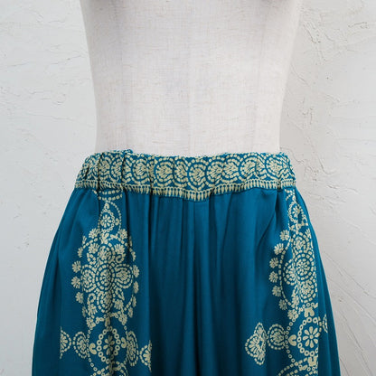 Rayon Oriental Print Balloon Pants