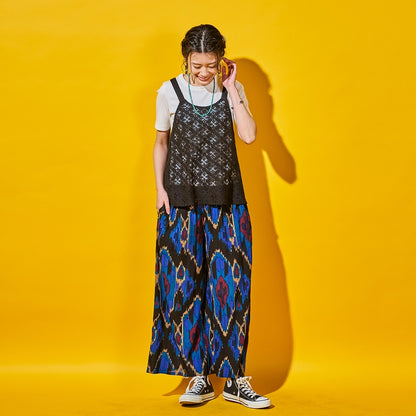 Rayon Ikat Print Straight Pants