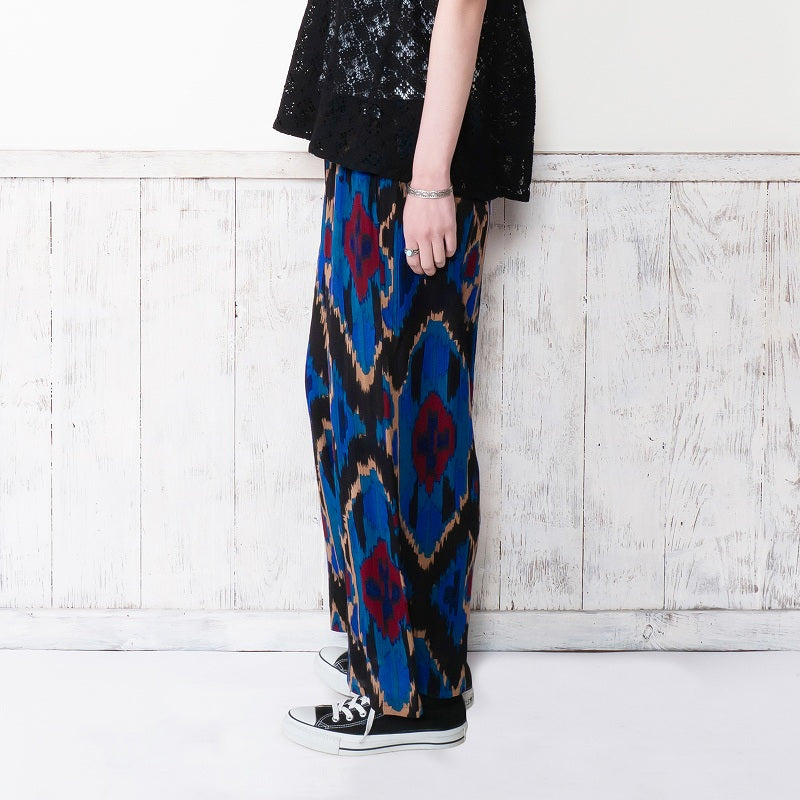 Rayon Ikat Print Straight Pants