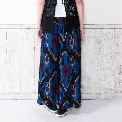Rayon Ikat Print Straight Pants