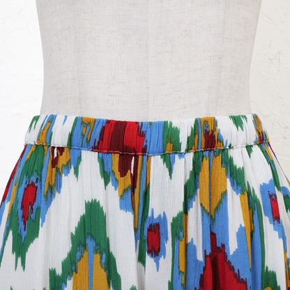 Rayon Ikat Print Straight Pants