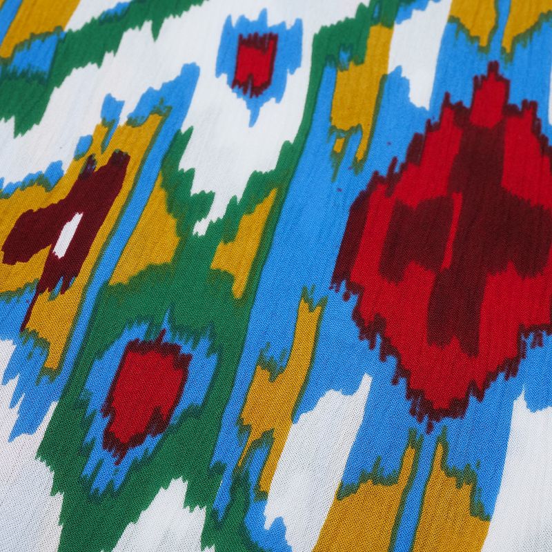 Rayon Ikat Print Straight Pants