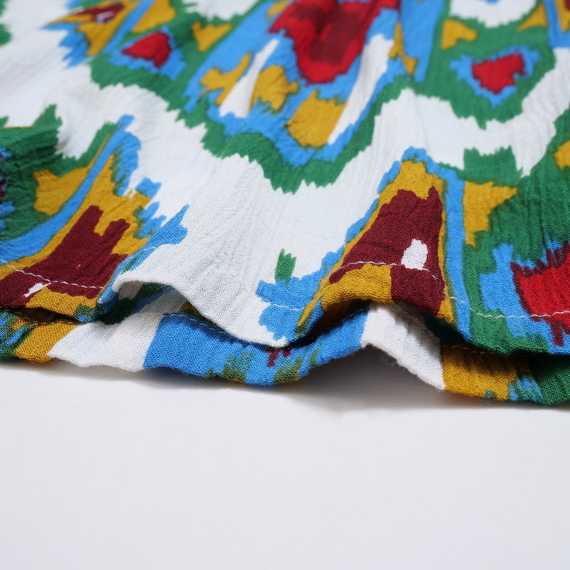 Rayon Ikat Print Straight Pants