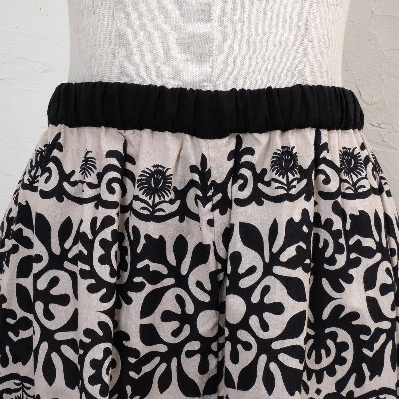 Cotton Big Print × Solid Layer Pants
